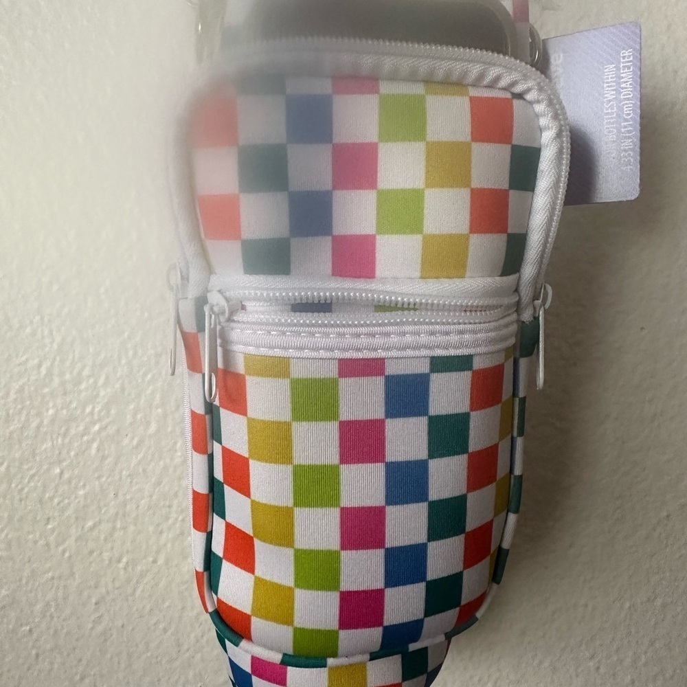 Checkered Bottle Sleeve Or Crossbody Multi Purpose Bag BNWT - Picture 3 of 5
